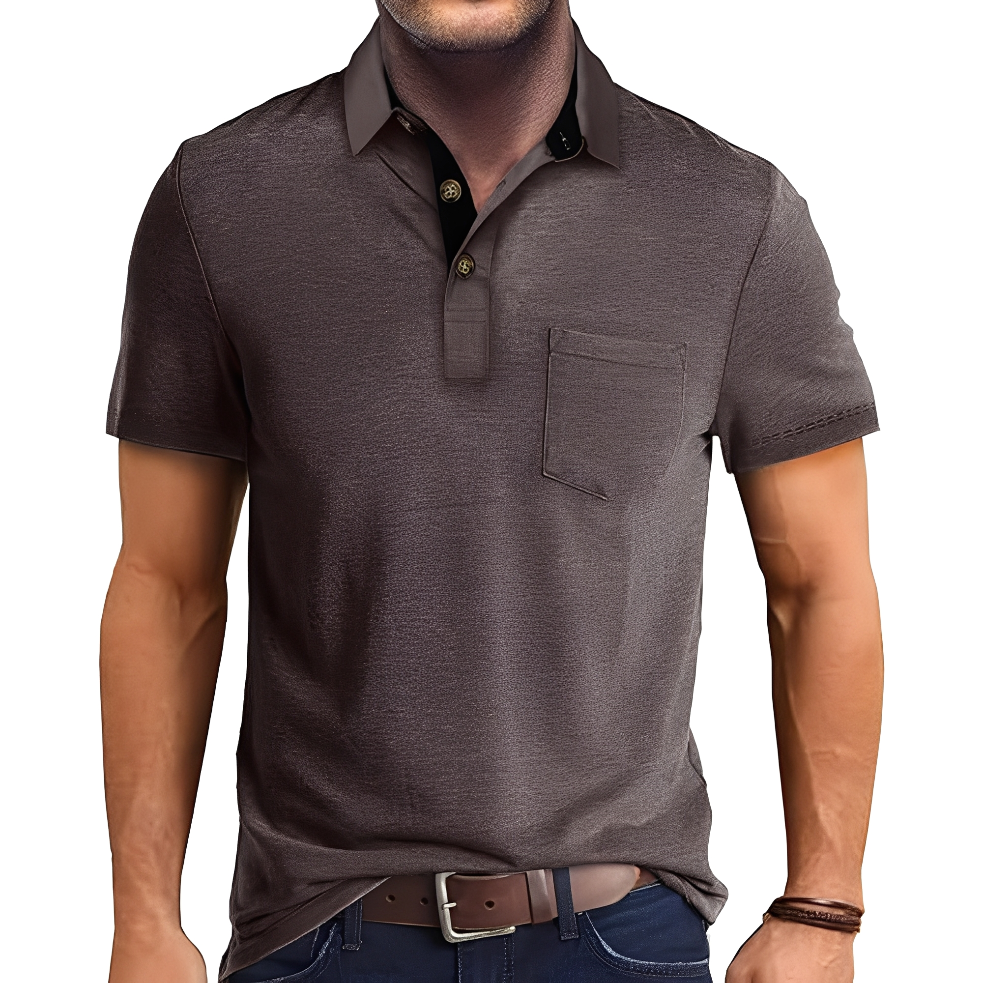 Abner - Retro Polo Shirt with Short Sleeves for Men