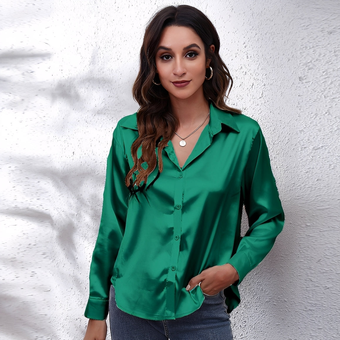 Haylee - Casual Long Sleeve Silk Shirt for Women