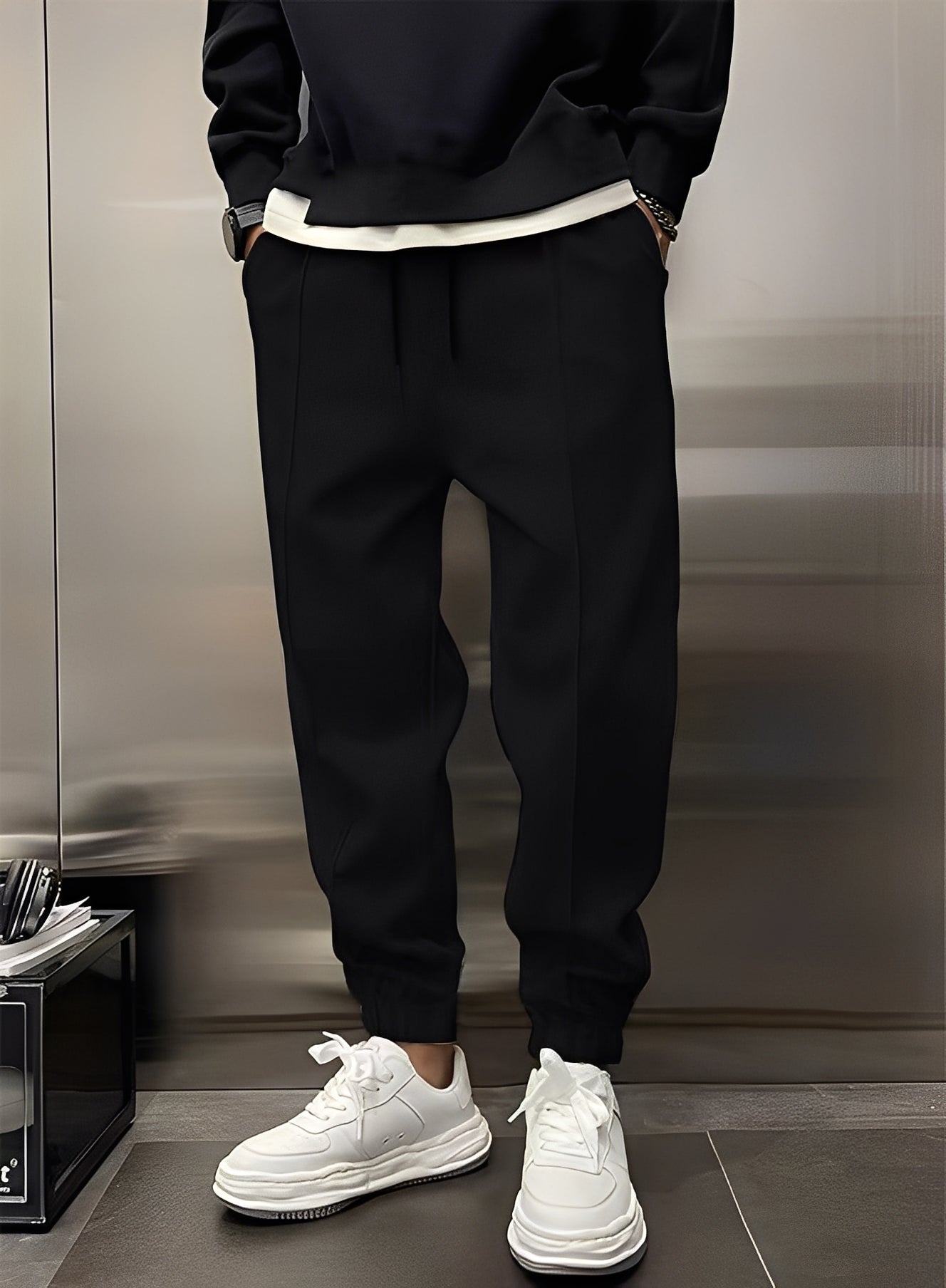 Philip - Men's Casual, Thick, Wide-Leg Pants