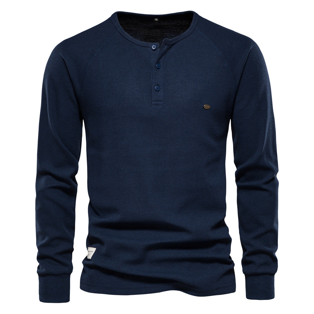 Jacob - Men's Relaxed Long Sleeve Waffle Shirt