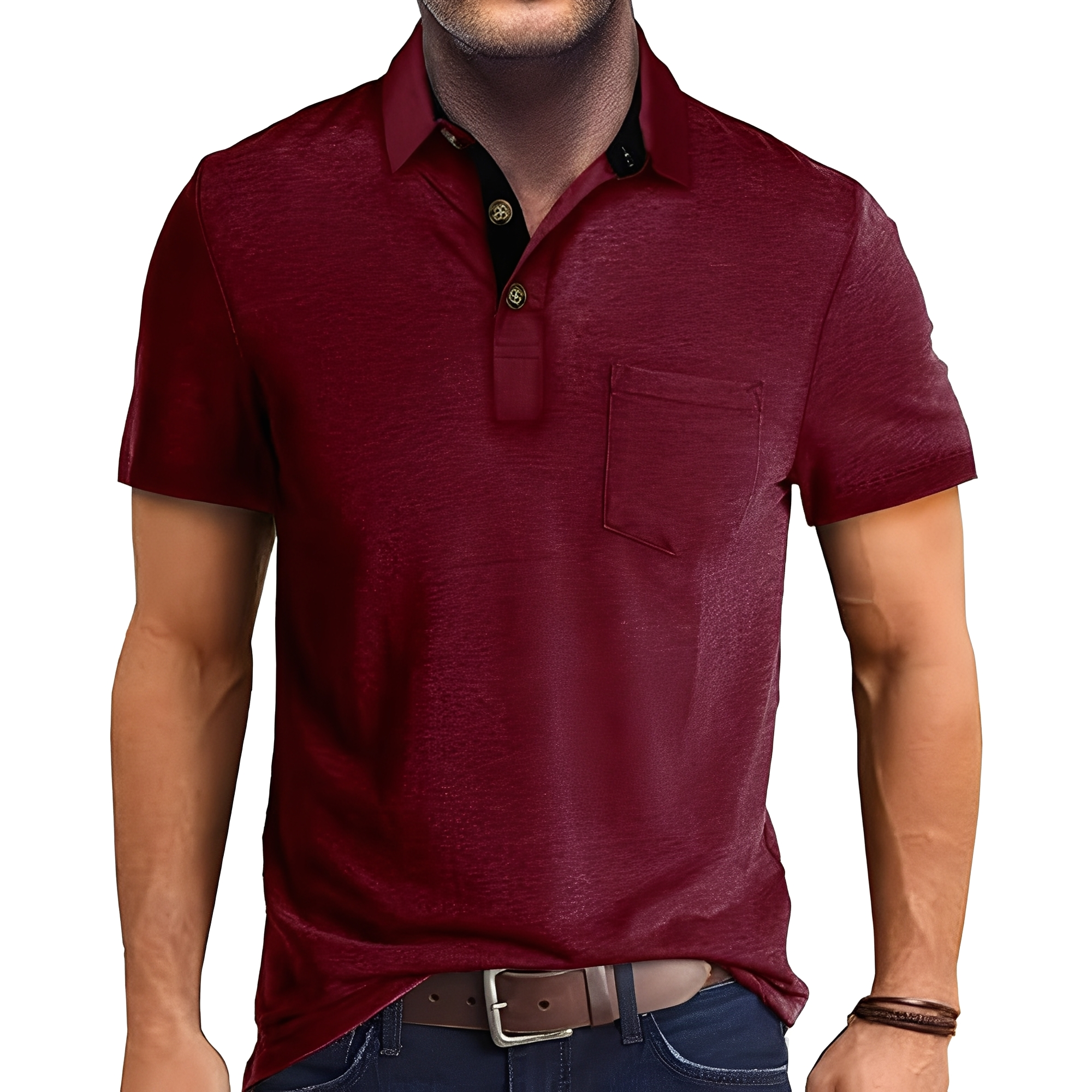 Abner - Retro Polo Shirt with Short Sleeves for Men