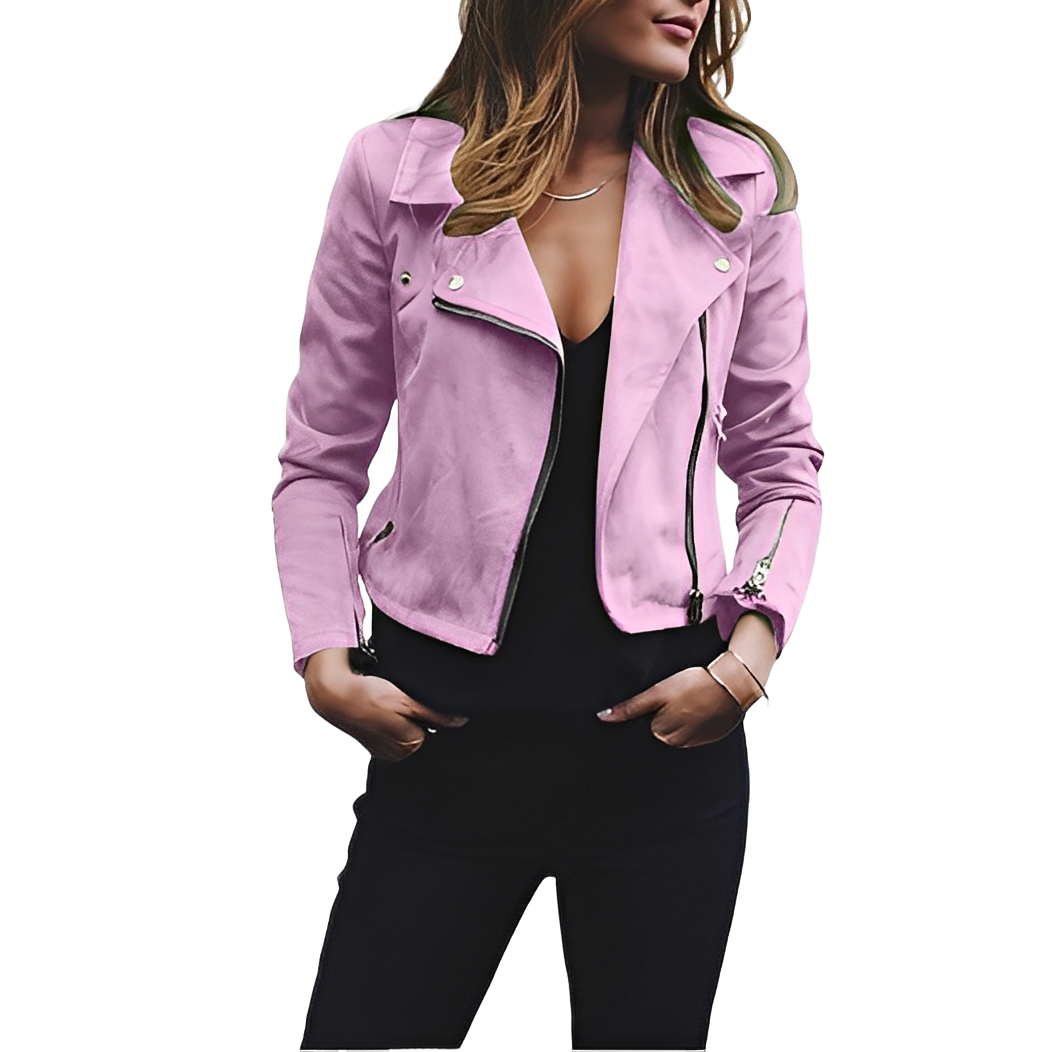 Euphemia - Fashionable women's short jacket with a notch collar