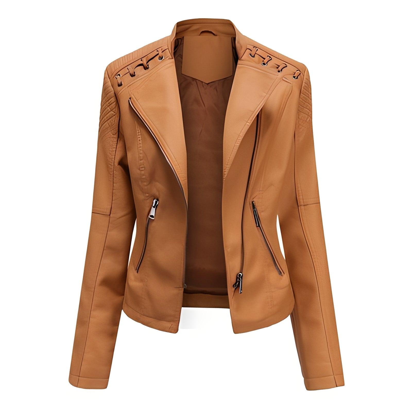 Narelle - Trendy, Sleek Short Leather Jacket for Women