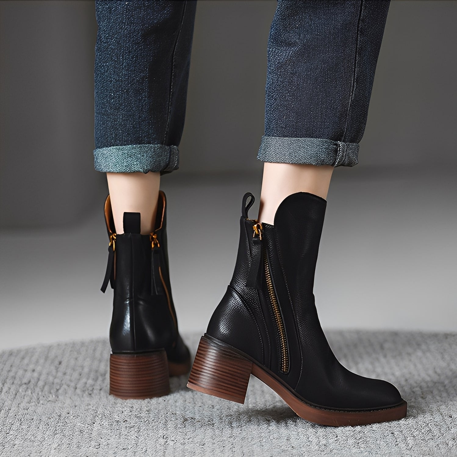 Pamella - Traditional ankle-high women's leather boots