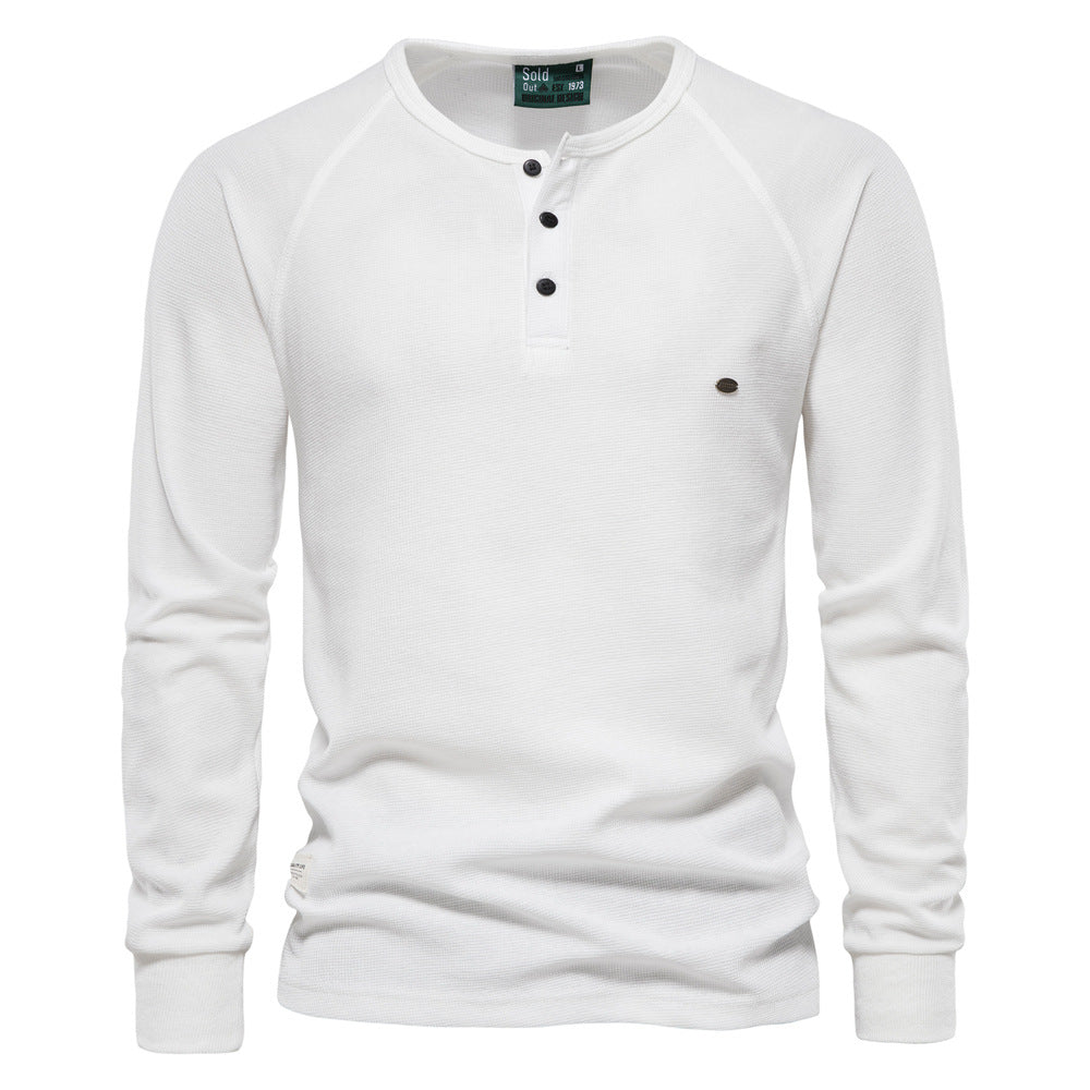 Jacob - Men's Relaxed Long Sleeve Waffle Shirt