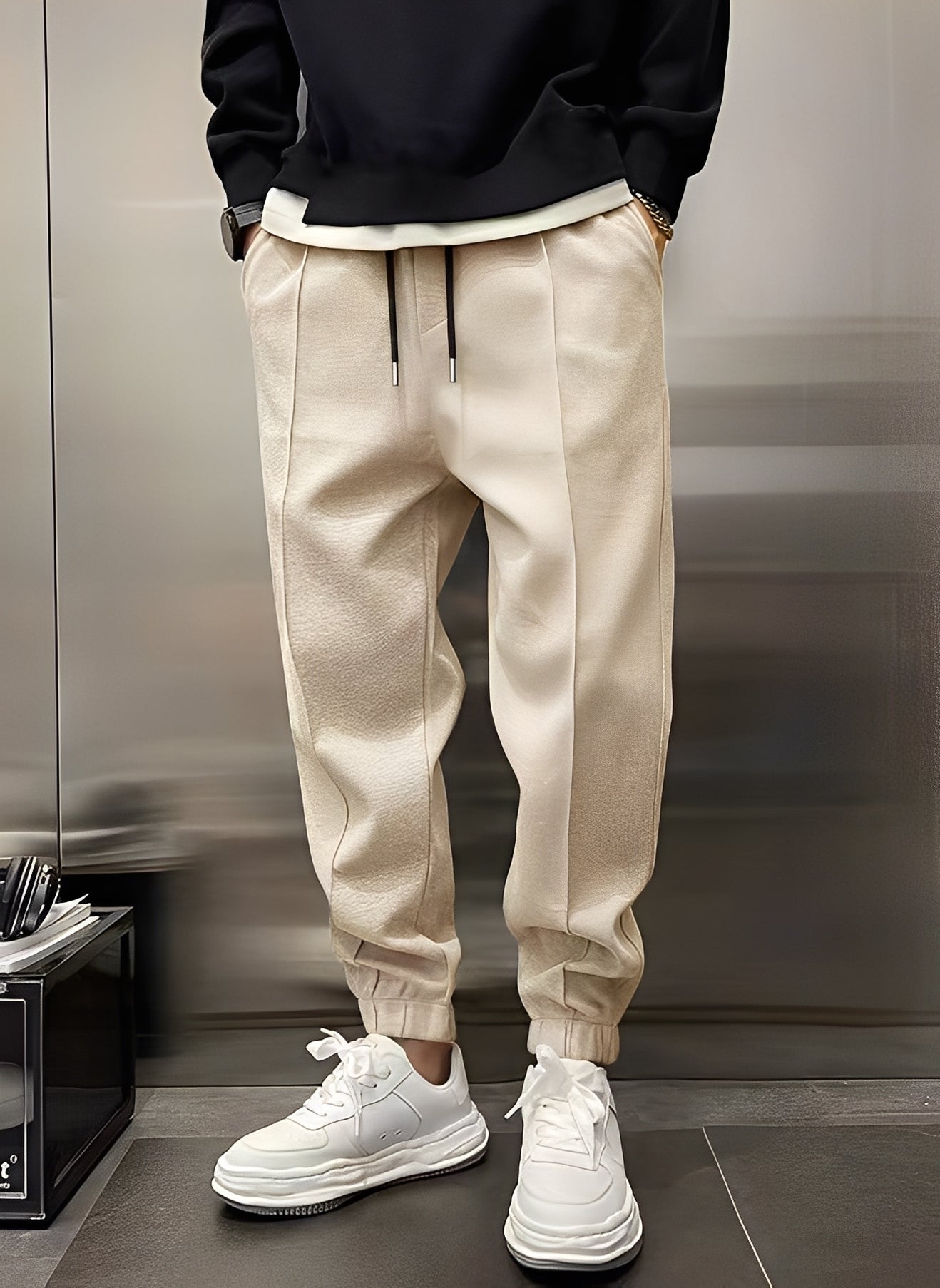 Philip - Men's Casual, Thick, Wide-Leg Pants