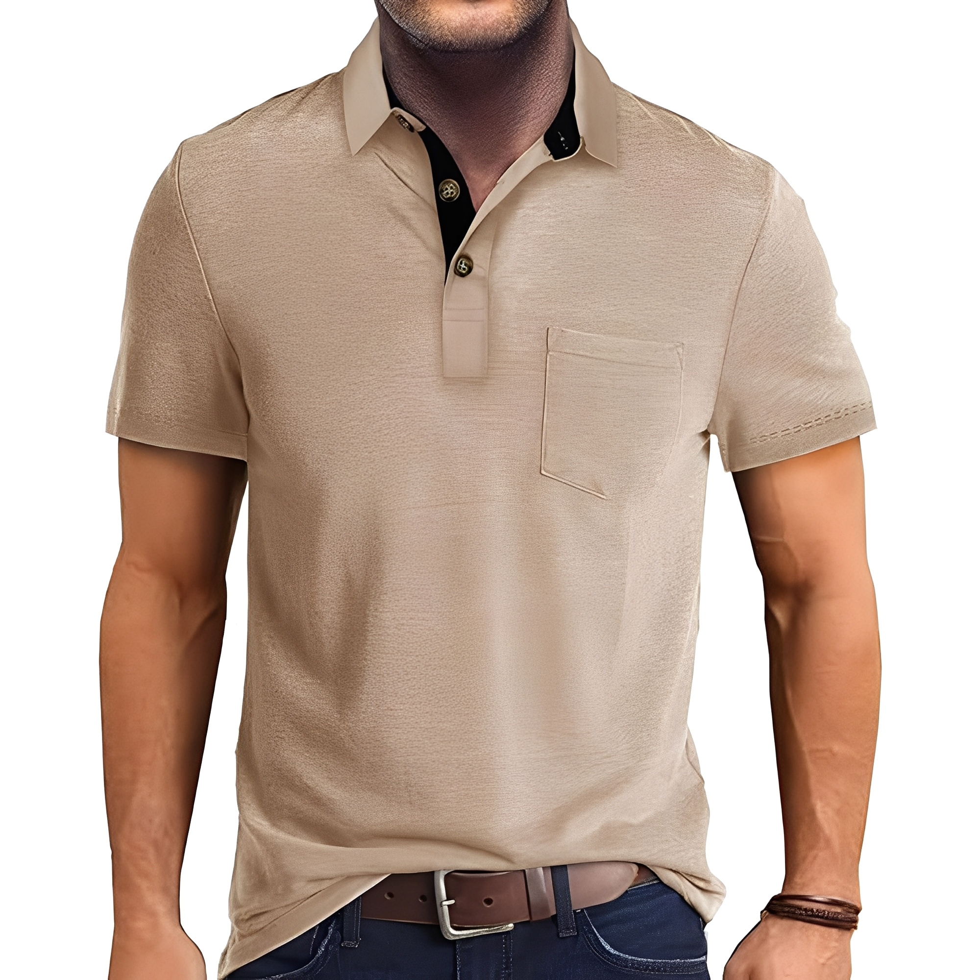 Abner - Retro Polo Shirt with Short Sleeves for Men