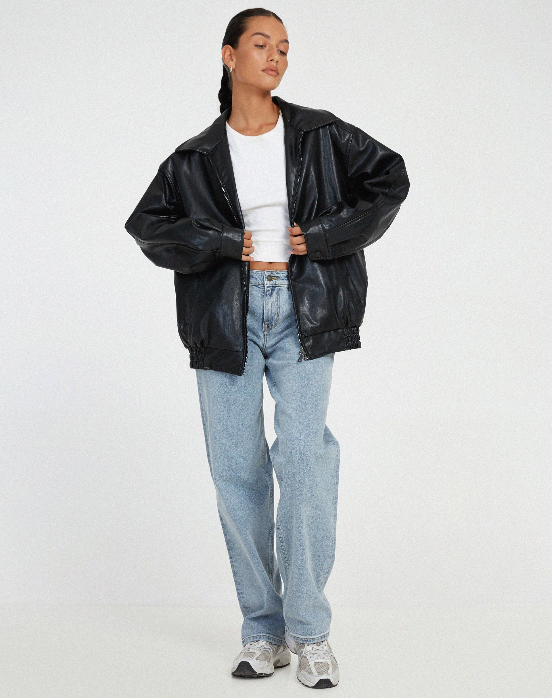 Ariane – Oversize leather jacket for women