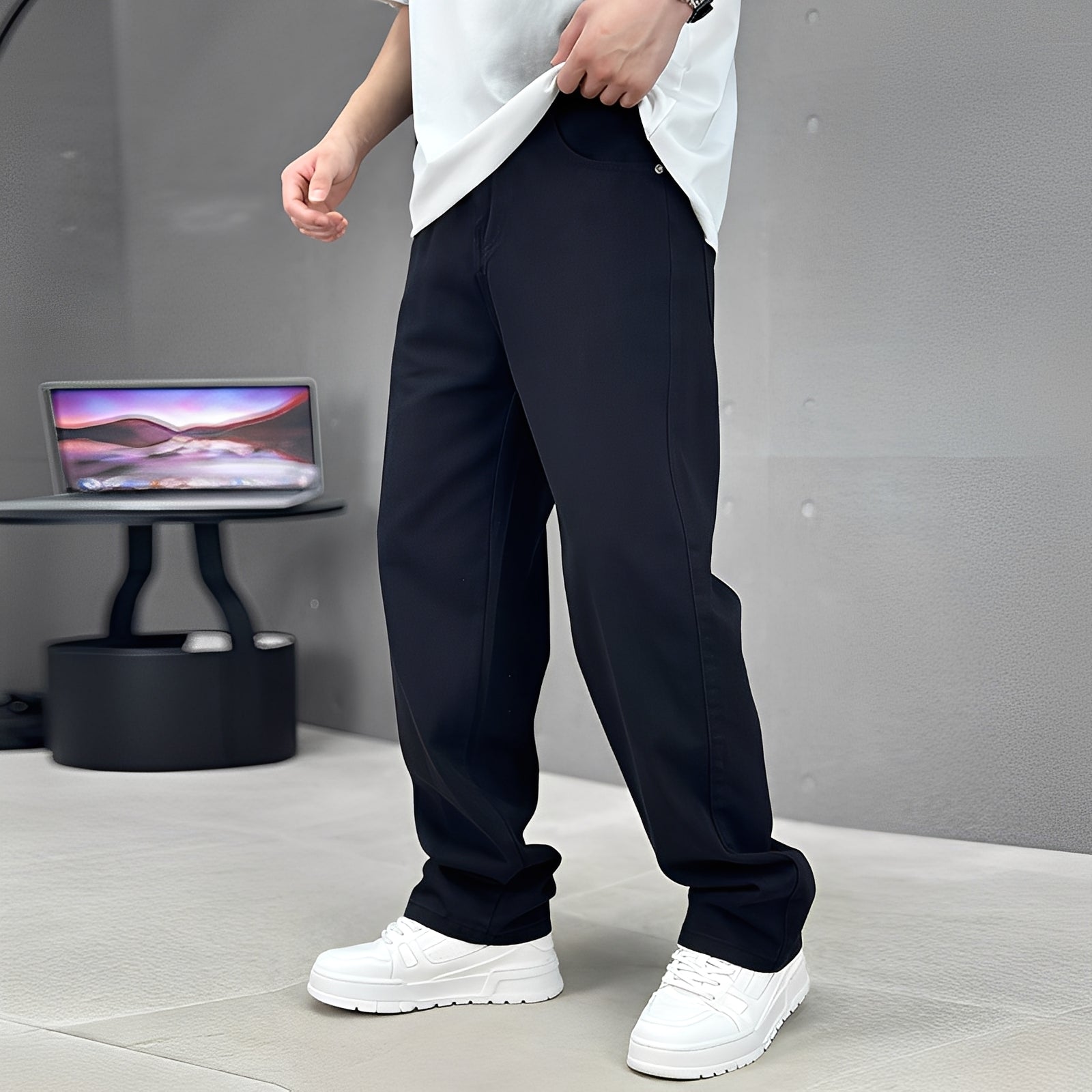 Wendell - Stylish Jeans with Wide Leg for Men