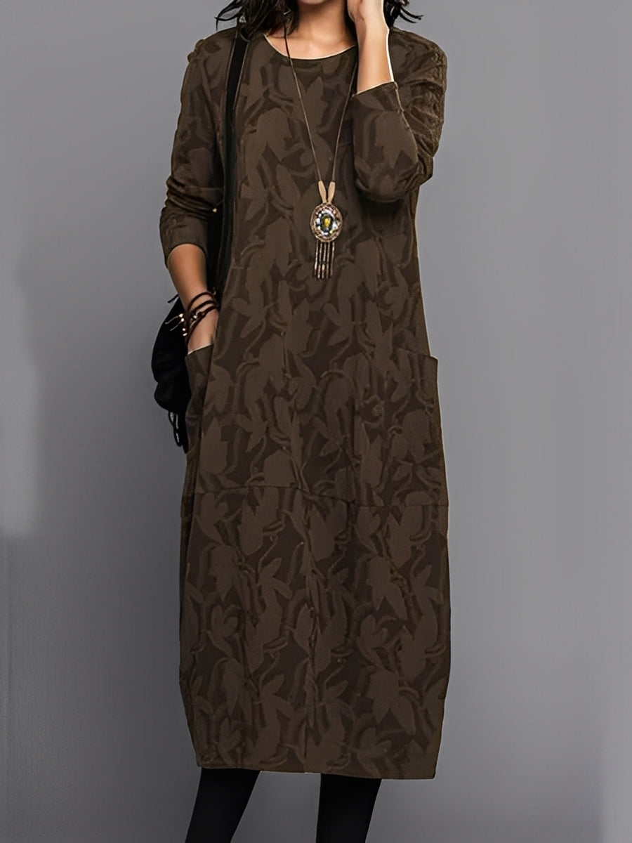 Kadence - Trendy Women's Long Sleeve Dress with Pattern