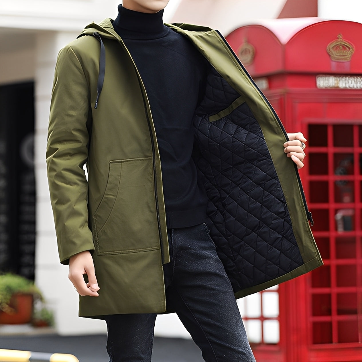 Lucas - Men's Casual, Thick, Waterproof Jacket with Hood