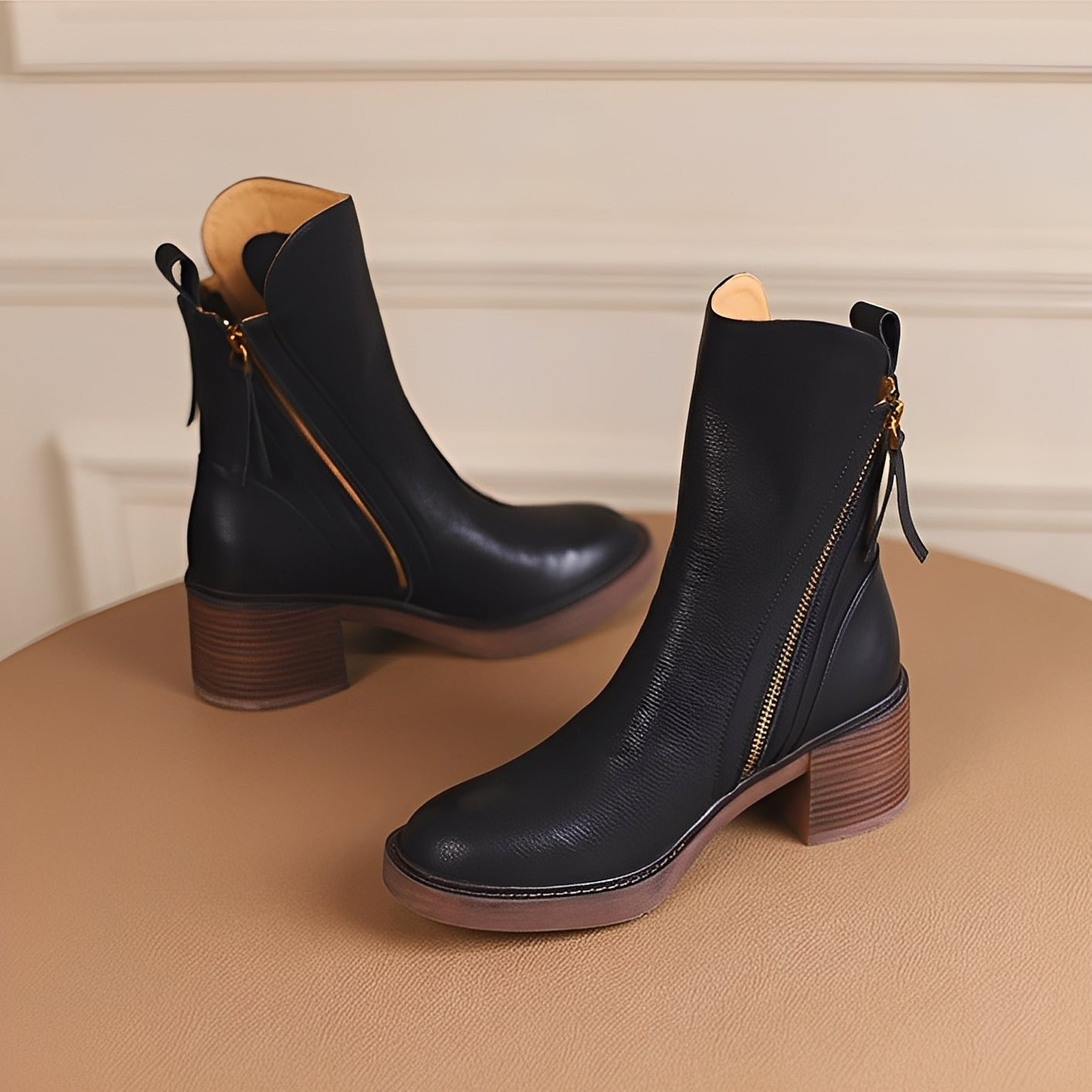 Pamella - Traditional ankle-high women's leather boots