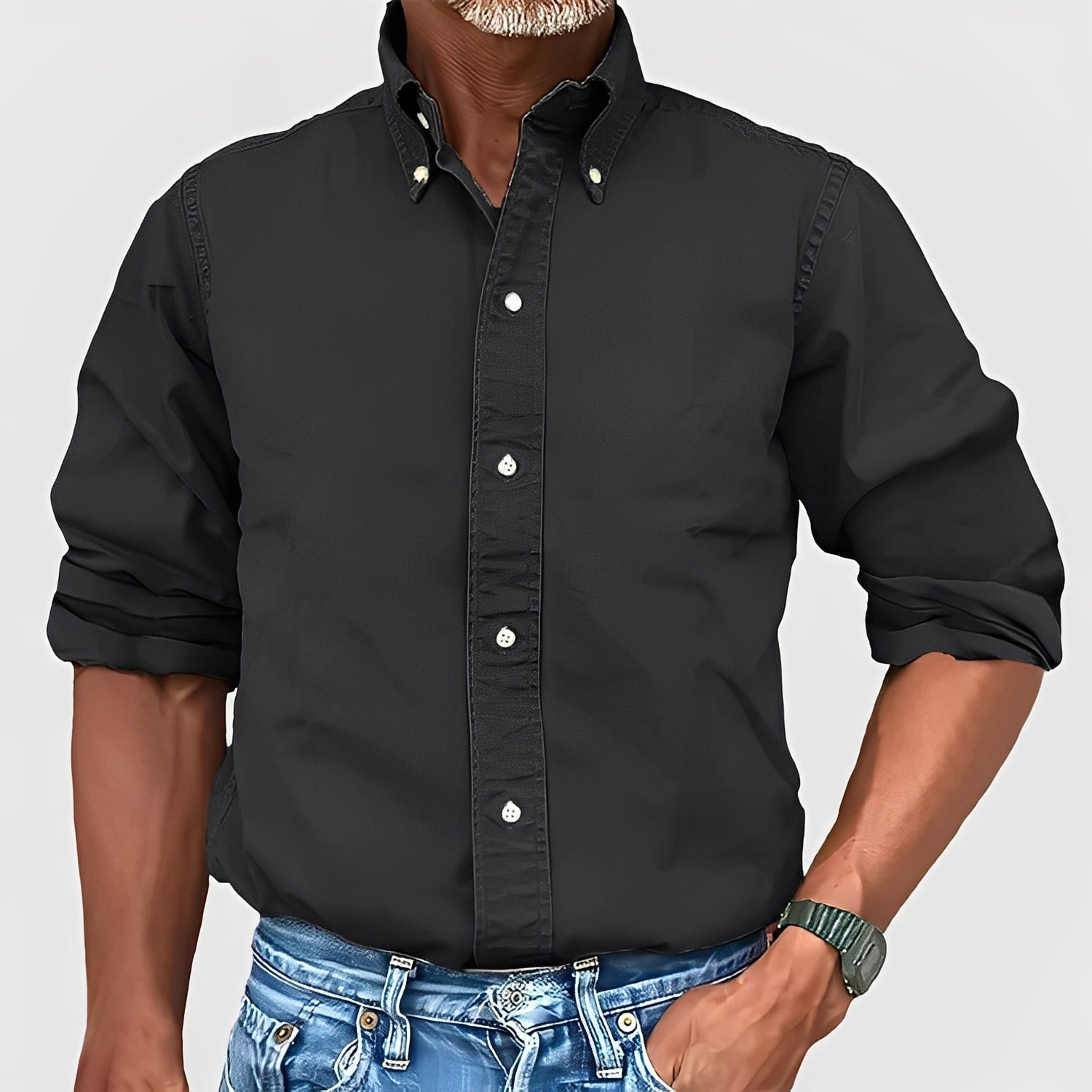 Ronald - Men's Long Sleeve Retro Style Shirt