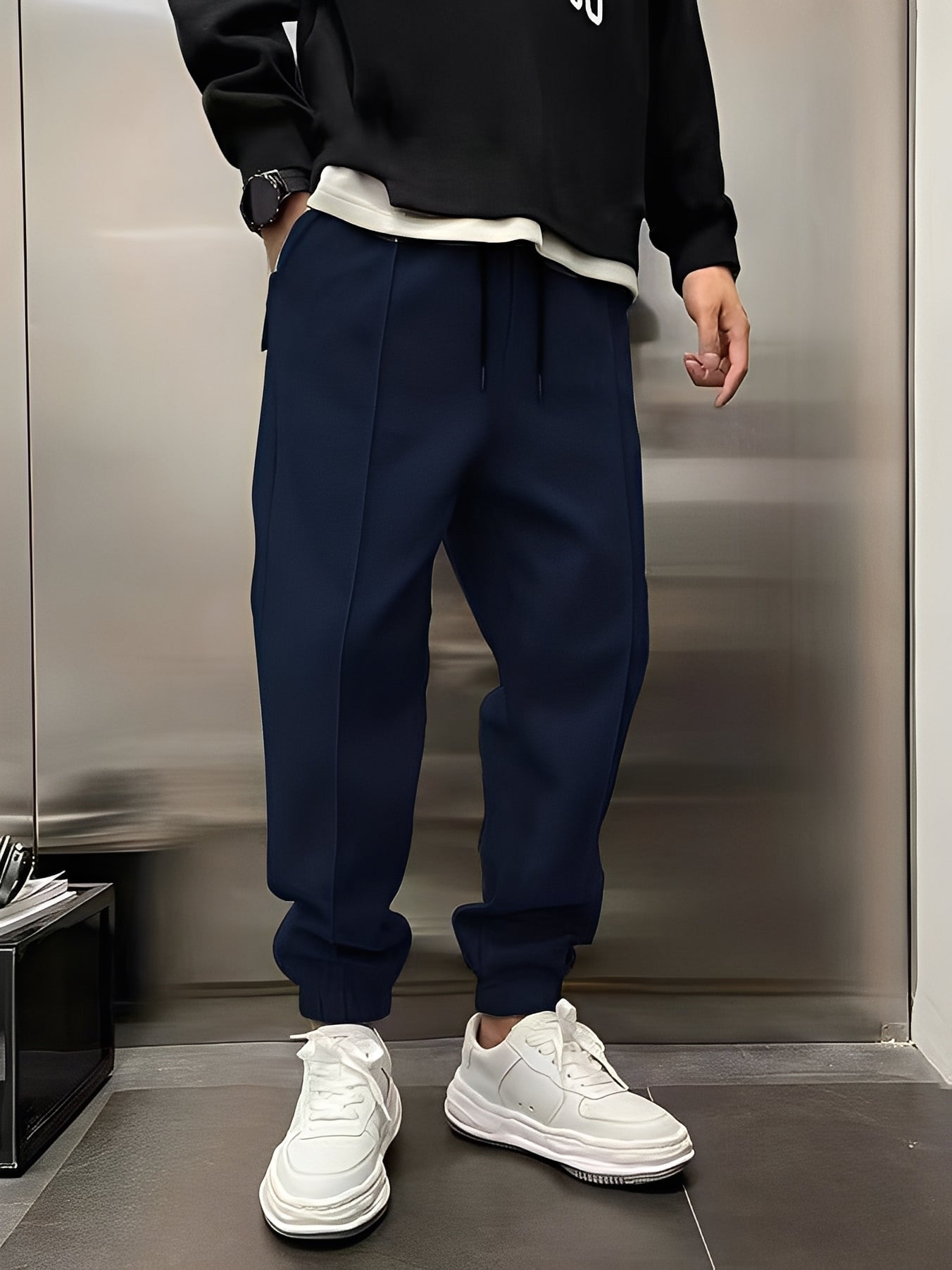 Philip - Men's Casual, Thick, Wide-Leg Pants