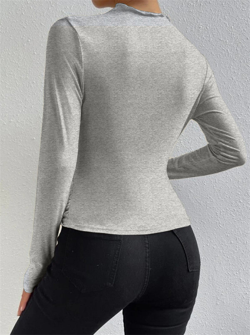 Livia – Long Sleeve Shirt with Pleats