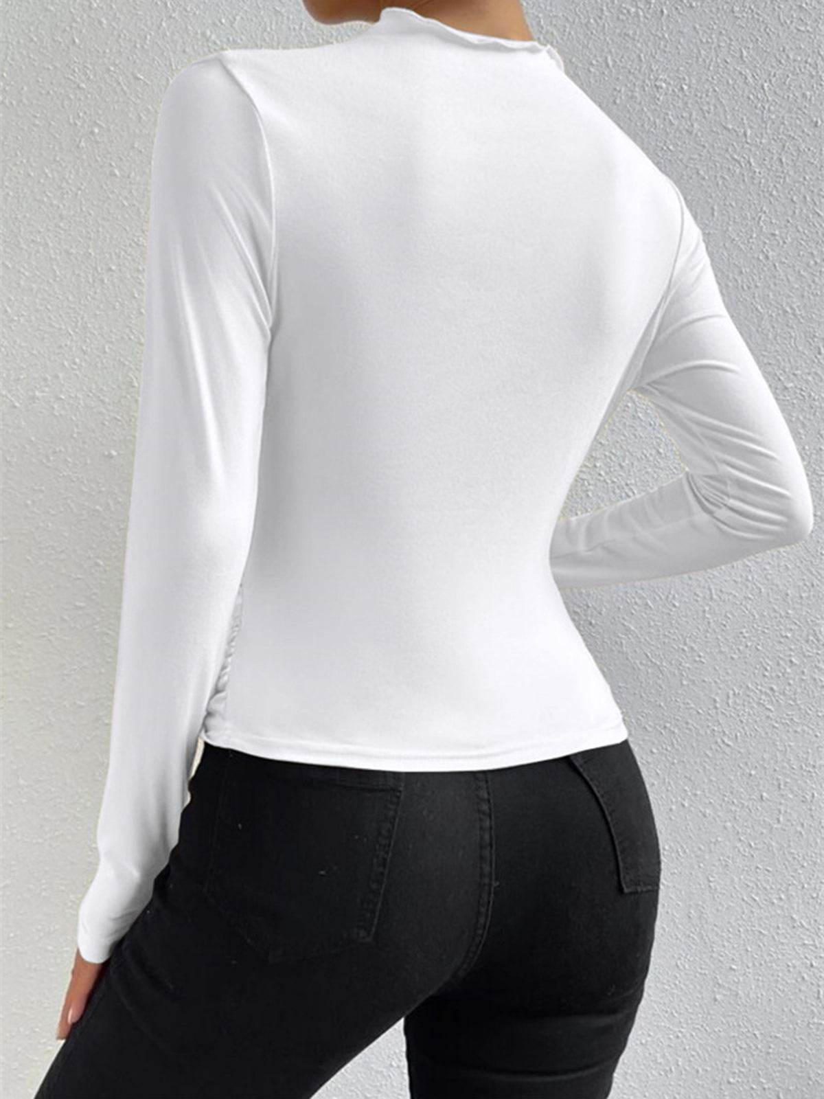 Livia – Long Sleeve Shirt with Pleats