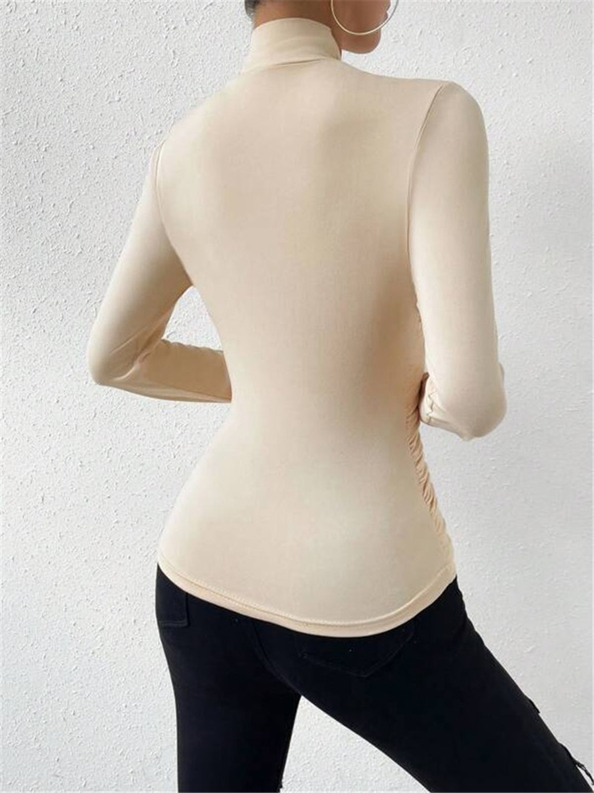 Isabelle – Crossed Collar Pleated Lace Sweater