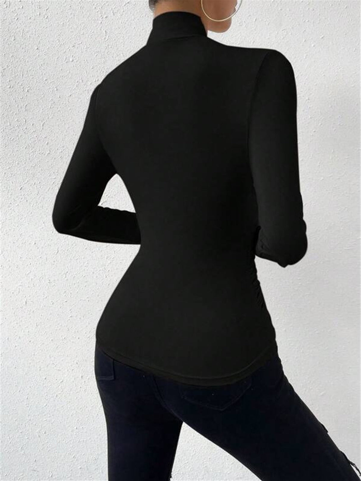 Isabelle – Crossed Collar Pleated Lace Sweater