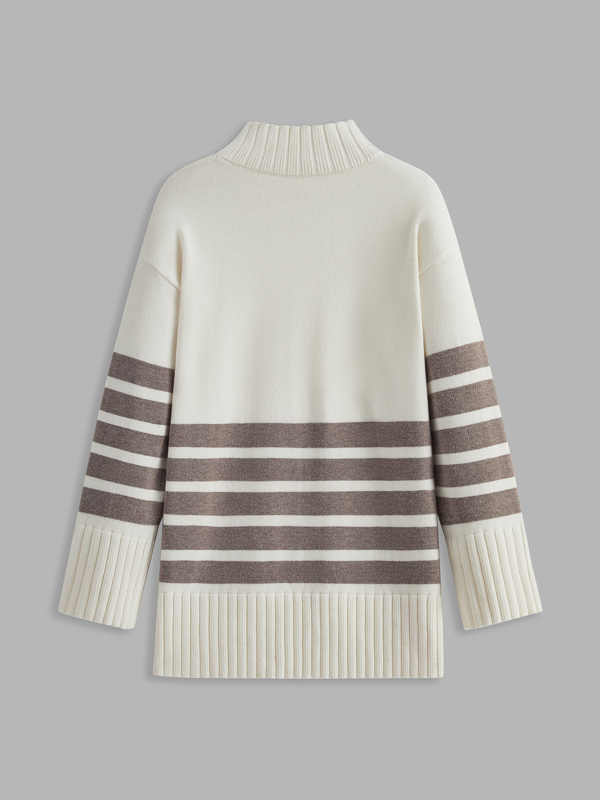 Colette – Striped Mock-Neck Pullover