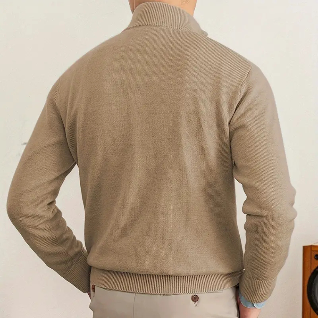 Olivier - Cotton Half Zip Sweater