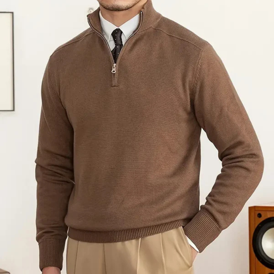 Olivier - Cotton Half Zip Sweater