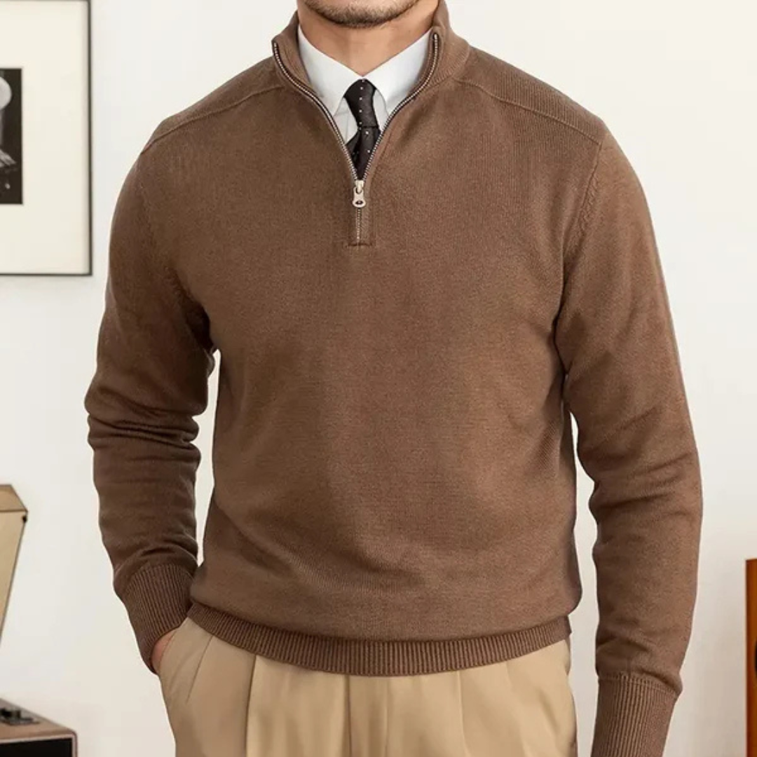 Olivier - Cotton Half Zip Sweater