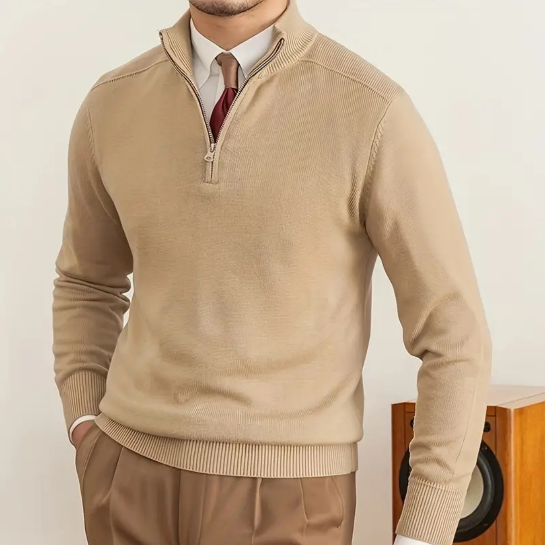 Olivier - Cotton Half Zip Sweater