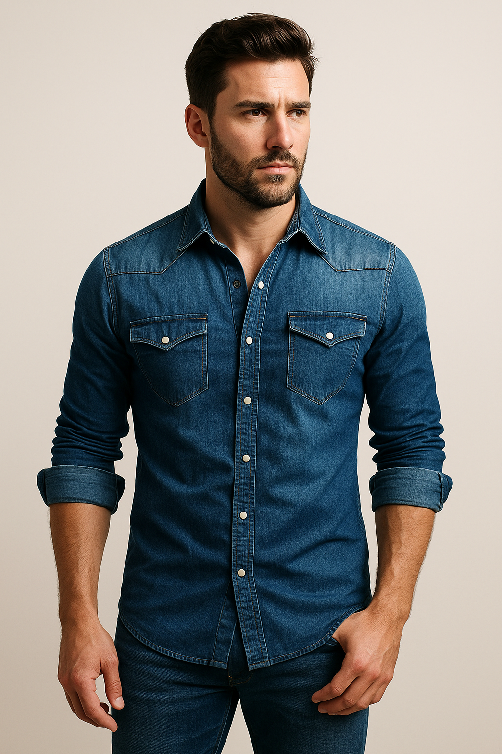Maxime - Casual Denim Shirt for Men