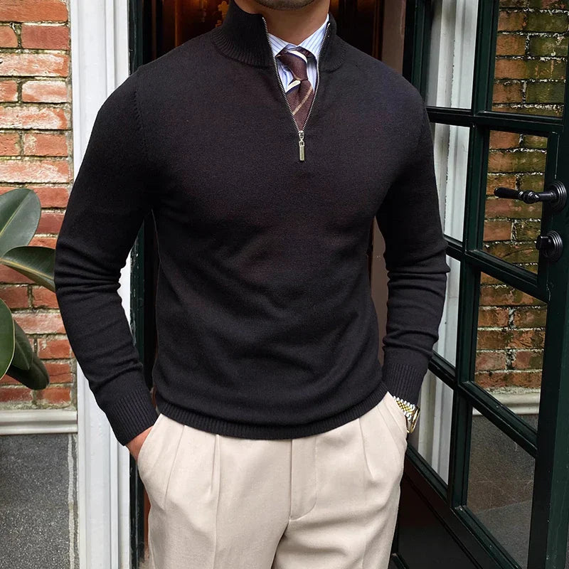 Hugo - Sweater with Half Zipper