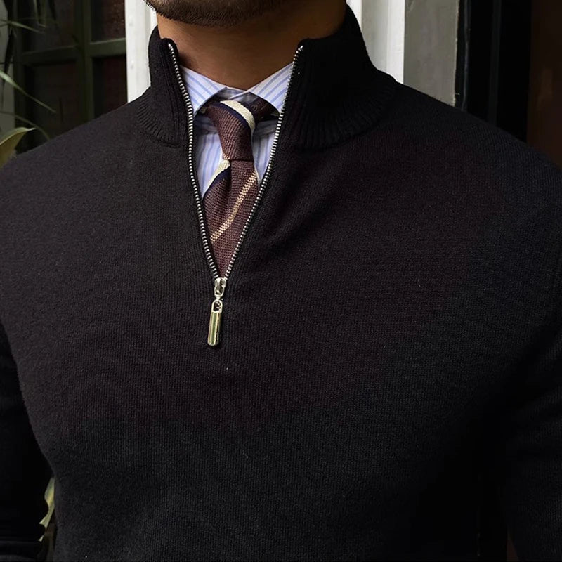 Hugo - Sweater with Half Zipper