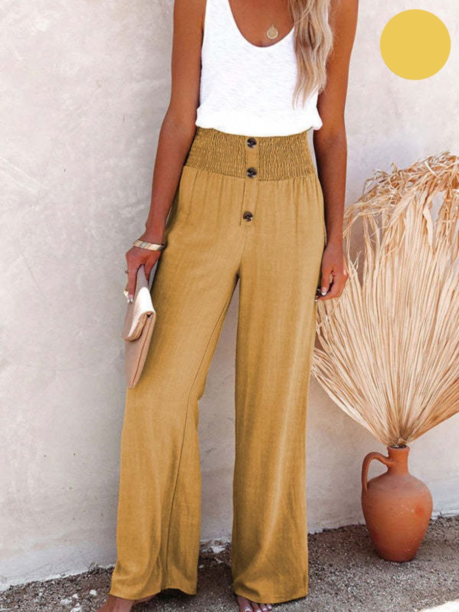 Sophia – High Waist Cotton & Linen Pants
