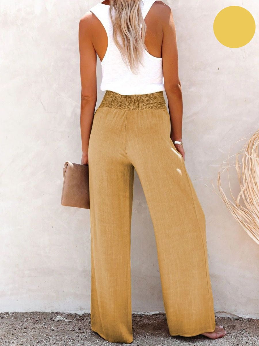 Sophia – High Waist Cotton & Linen Pants