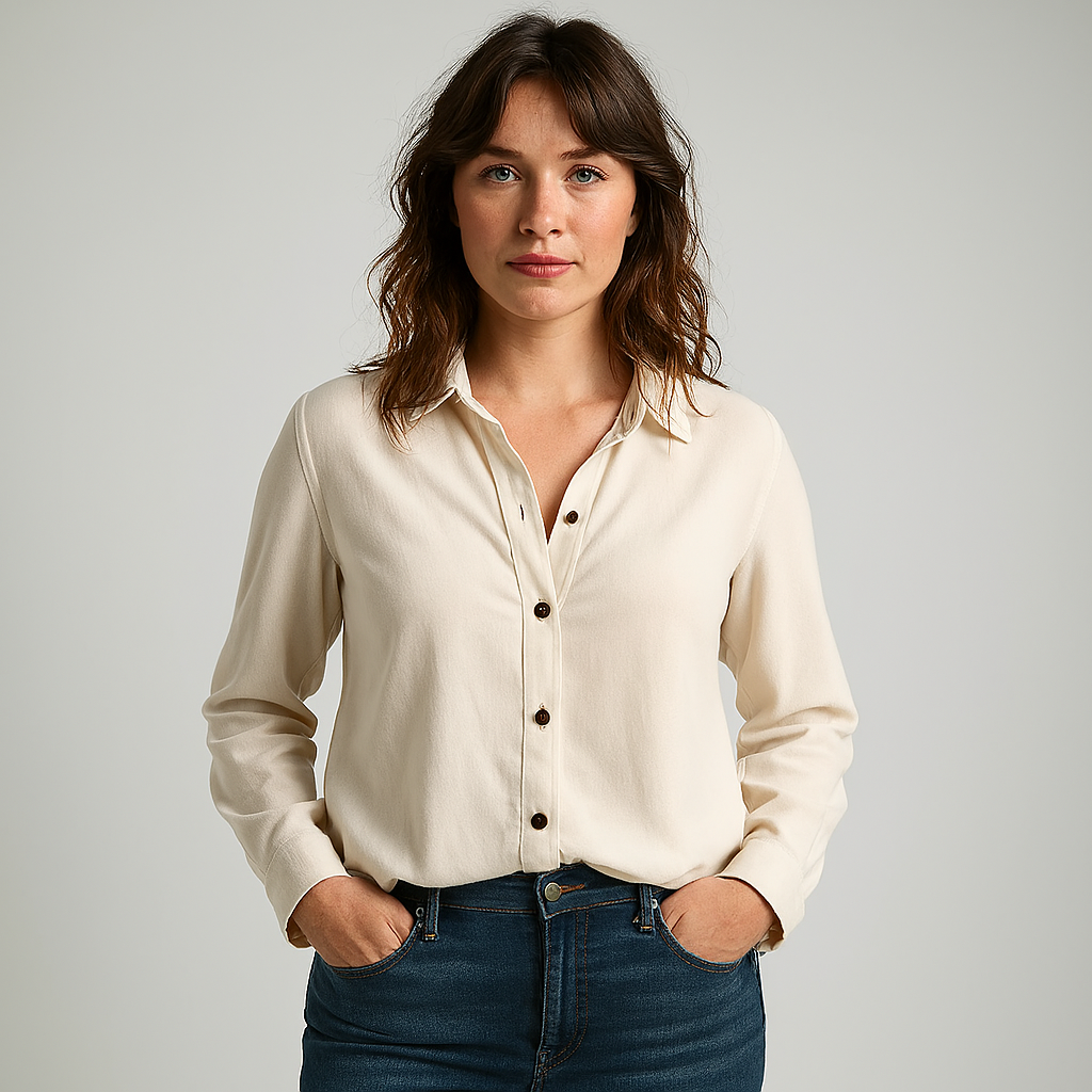Saffron-lux | Women - Button-Up Blouse - Classic Fit - Everyday Elegance