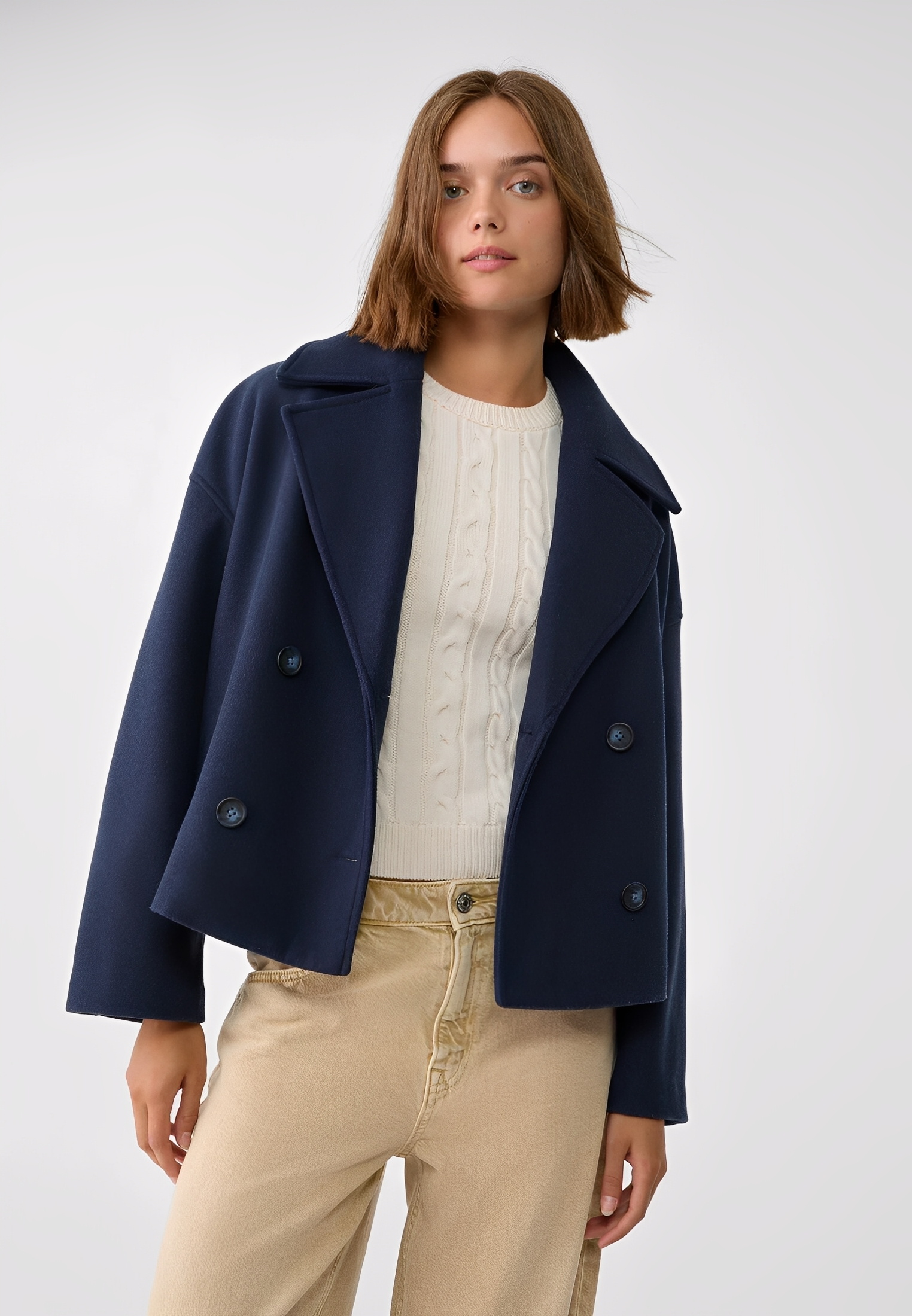 Claire – Elegant Short Double-Breasted Jacket
