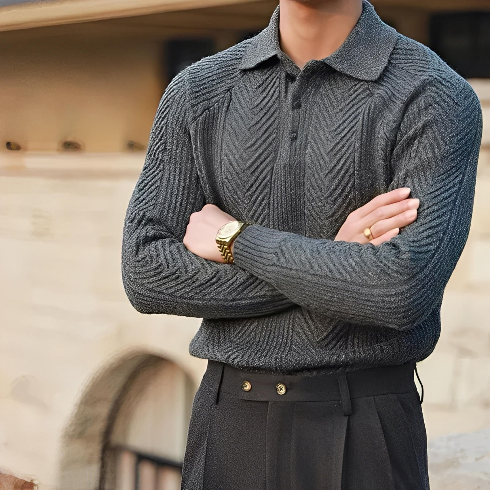 Darius – Knitted Long-Sleeve Sweater