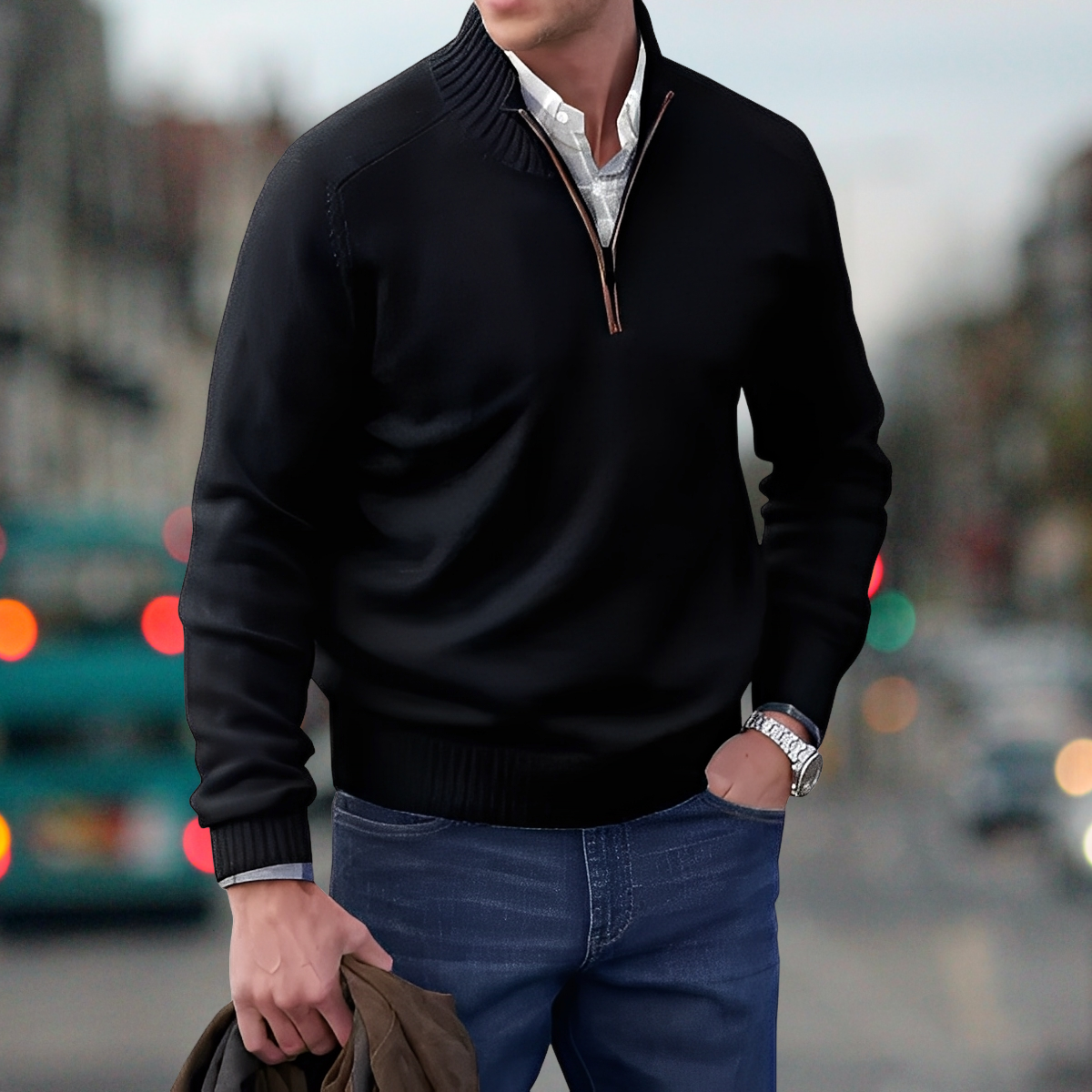 Adrian – Sweater with Zipper