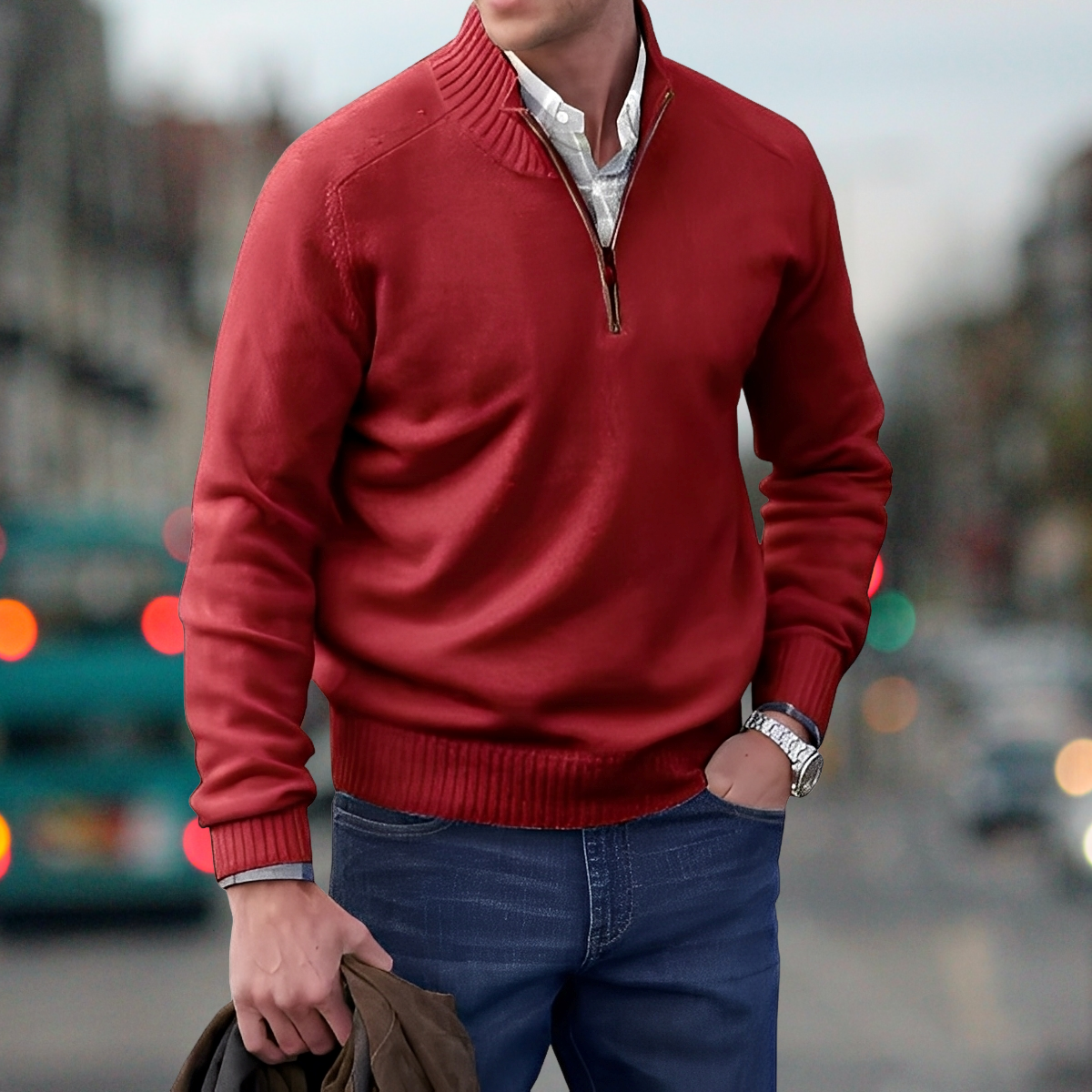 Adrian – Sweater with Zipper