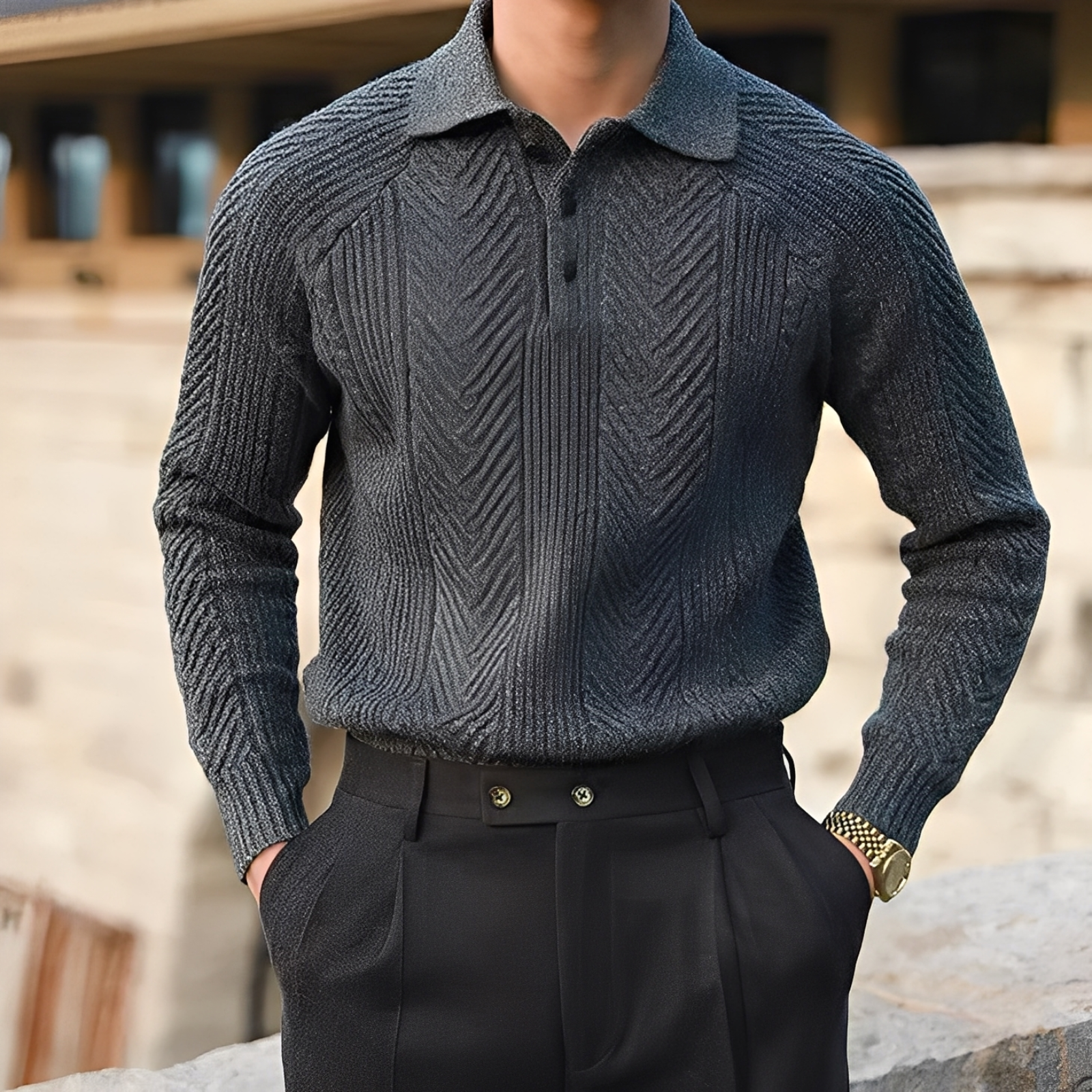 Darius – Knitted Long-Sleeve Sweater