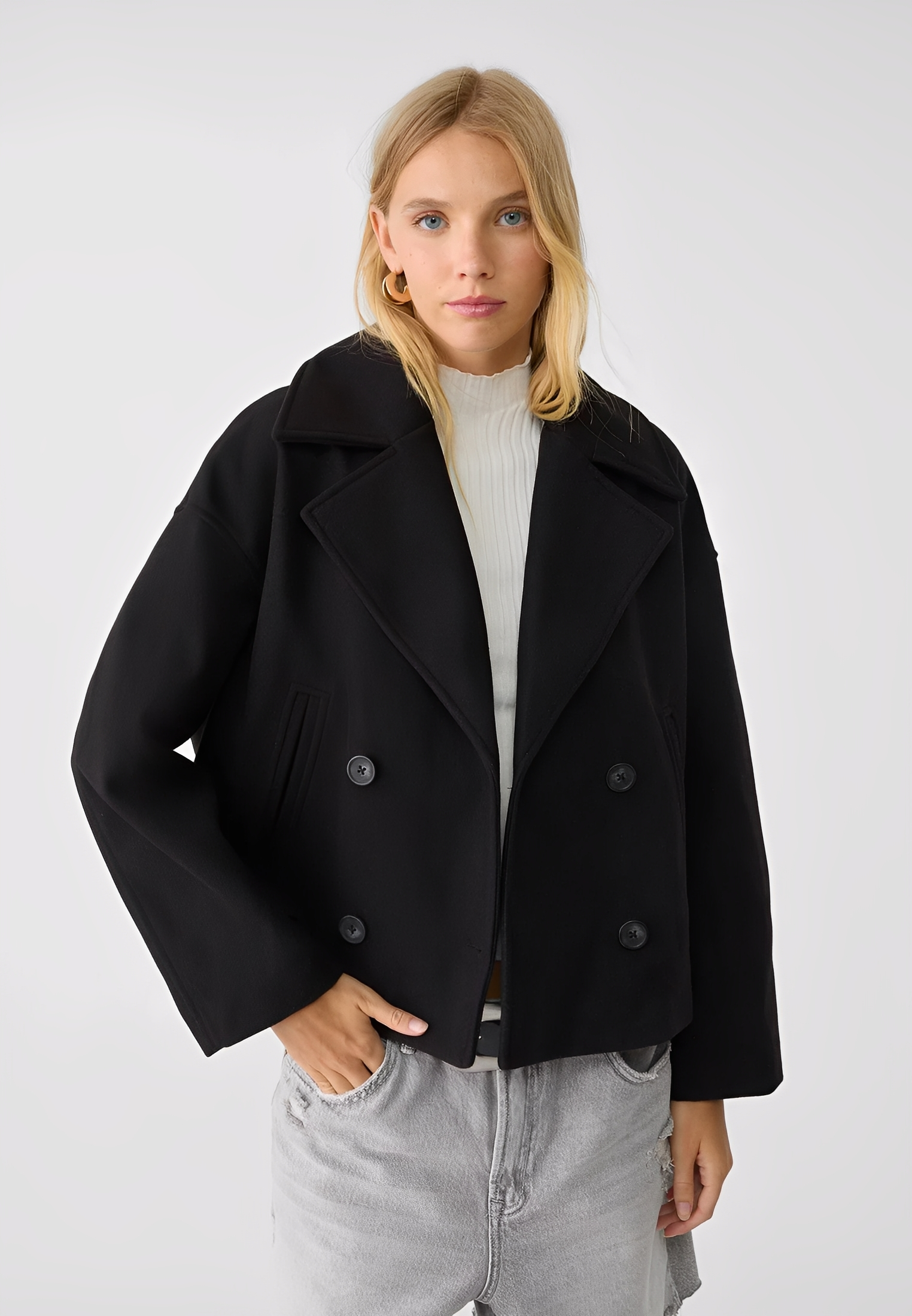 Claire – Elegant Short Double-Breasted Jacket